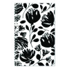 Recycled Non-Dated Monthly/Weekly Planner, Black And White Floral, Black/White Cover,  Undated