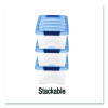 Stack And Pull Latching Flat Lid Storage Box, 3.23 Gal, 10.9" X 16.5" X 6.5", Clear/Translucent Blue