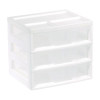 3-Drawer Desktop Storage, Plastic, 14.6 x 12.31 x 12.75, White/Clear