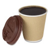 Ripple Hot Cups, 10 Oz, Paper, Kraft/White, 500/Carton