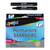 Permanent Marker, Chisel Tip, Black, Dozen