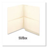 End Tab Folder With Pockets, Straight Tabs, Letter Size, Manila, 50/Box