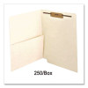 Slash Pocket End Tab Fastener Folders, Straight Tab, Expands 0.75", 1 Fastener, Letter Size, Manila, 250/Box