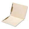 Heavy-Duty Poly-Reinforced End Tab Fastener Folders, Straight Tab, Expands 1", 2 Fasteners, Letter Size, Manila, 50/Box