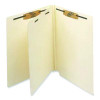 Heavy-Duty End Tab Classification Folders, Straight Tab, Expands 2", 1 Divider, 4 Fasteners, Letter Size, Manila, 25/Box