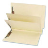 Heavy-Duty End Tab Classification Folders, Straight Tab, Expands 3", 2 Dividers, 6 Fasteners, Letter Size, Manila, 15/Box