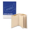 Heavy-Duty End Tab Classification Folders, Straight Tab, Expands 3", 2 Dividers, 6 Fasteners, Letter Size, Manila, 15/Box