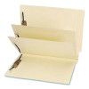 Heavy-Duty End Tab Classification Folders, Straight Tab, Expands 3", 2 Dividers, 6 Fasteners, Letter Size, Manila, 75/Box