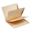 Heavy-Duty End Tab Classification Folders, Straight Tab, Expands 3", 2 Dividers, 6 Fasteners, Letter Size, Manila, 75/Box