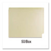 Heavy-Duty Top Tab Fastener Folders, Straight Tab, Expands 0.75", 2 Fasteners, Letter Size, Manila, 50/Box