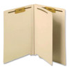 End Tab Classification Folders, Straight Tab, Expands 0.75", 1 Divider, 4 Fasteners, Letter Size, Manila, 200/Box