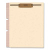 Card Stock Classification Folder Divider, 2 Fasteners, Letter Size, Manila, 100/Box