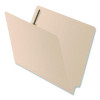 Heavy-Duty Poly-Reinforced End Tab Fastener Folders, Straight Tab, Expands 0.75", 2 Fasteners, Letter Size, Manila, 50/Box