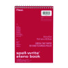 Spell-Write Wirebound Steno Pad, Gregg Rule, Randomly Assorted Cover Colors, 80 Green 6 x 9 Sheets