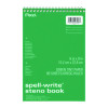 Spell-Write Wirebound Steno Pad, Gregg Rule, Randomly Assorted Cover Colors, 80 Green 6 x 9 Sheets