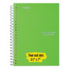 Wirebound Notebook, 1-Subject, Medium/College Rule, Green Cover, (100) 11 x 8.5 Sheets
