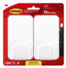 X-Large Utility Hooks, Plastic, White, Supports 15 Lb, 2/Pack