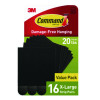 Picture Hanging Strips, X-Large, Removable, Holds Up To 20 Lbs Per 4 Pairs, 16 Strip Pairs/Pack