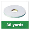 4016 Double Coated Urethane Foam Tape, 0.38" X 36 Yds, White
