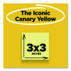 Super Sticky Pads In Canary Yellow, 3 x 3, 90 Sheets/Pad, 10 Pads/Pack