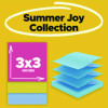 Pop-Up Notes Summer Joy Collection Colors, 3" x 3", Assorted Colors, 90 Sheets/Pad, 6 Pads/Pack