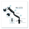 Single Monitor Gas-Spring Mounting Arm, For 13" To 32" Monitors, 360 Degree Rotation, +/-45 Degree Tilt, Black, Supports 20Lb