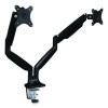 Dual Monitor Gas-Spring Mounting Arm, For 13" To 32" Monitors, 360 Degree Rotation, +/-45 Degree Tilt, Black, Supports 20 Lb