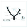 Dual Monitor Gas-Spring Mounting Arm, For 13" To 32" Monitors, 360 Degree Rotation, +/-45 Degree Tilt, Black, Supports 20 Lb
