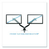 Dual Monitor Gas-Spring Mounting Arm, For 13" To 32" Monitors, 360 Degree Rotation, +/-45 Degree Tilt, Black, Supports 20 Lb