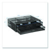 Metal Mesh Monitor Stand With Storage Drawers, For Up To 32" Monitors, 15.8" x 11.8" x 4.7", Black, Supports 30 Lb