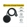 2-Outlet Plus Usb Surge Protector, 2 Ac Outlets/3 Usb Ports, 5 Ft Cord, 500 J, Black