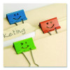 Smiling Face Binder Clips, Medium, Assorted Colors, 36/Pack