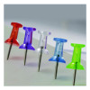 Push Pins, Assorted Plastic Head, 0.5" Pin, 200/Pack