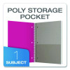 Poly One-Subject Notebook, Medium/College Rule, Randomly Assorted Cover Color, (100) 11 x 9 Sheets