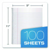 Poly One-Subject Notebook, Medium/College Rule, Randomly Assorted Cover Color, (100) 11 x 9 Sheets