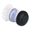 Good Grips Soap Dispensing Palm Brush, White Nylon Bristles, 4" Brush, Clear/Black Handle