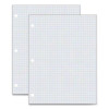 Composition Paper, 3-Hole, 8.5 x 11, 1/4", Quadrille: 4 Sq/In, 500 Sheets/Ream