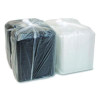 Mealmaster Rib Container, 10 x 7.1 x 2.1, Black/Clear, Plastic, 90/Carton
