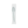 Fieldware Cutlery, Individually Wrapped, Mediumweight Spoon, Plastic, White, 1,000/Carton