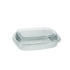 Classic Carry-Out Container With Pet Dome Lid, 46 Oz, 9.8 x 7.8 x 1.3, Silver/Clear, Aluminum, 50/Carton