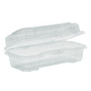 Hinged Lid Hot Dog Container, 6.5 x 2.8 x 2.3, Clear, Plastic, 250/Carton