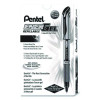 Energel Deluxe Gel Pen, Stick, Medium 0.7 Mm, Black Ink, Silver/Black Barrel, Dozen