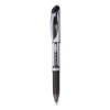 Energel Deluxe Gel Pen, Stick, Medium 0.7 Mm, Black Ink, Silver/Black Barrel, Dozen