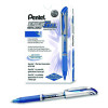 Energel Deluxe Gel Pen, Stick, Medium 0.7 Mm, Blue Ink, Silver/Blue Barrel, Dozen