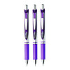 Energel Rtx Deluxe Gel Pen, Retractable, Medium 0.7 Mm, Purple Ink, Purple/Silver Barrel, 3/Pack