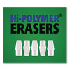 Hi-Polymer Eraser Assortment, (4) Pencil Caps/(1) Large Block/(1) Small Block, White, 6/Pack
