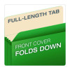 Reinforced File Pocket, 5.25" Expansion, Letter Size, Green