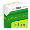 Reinforced File Pocket, 5.25" Expansion, Letter Size, Green