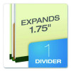Reinforced Pressboard Classification Folders, 2/5 Tab, Expands 1.75", 1 Divider, 4 Fasteners, Letter Size, Light Green, 10/Bx