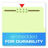 Reinforced Pressboard Classification Folders, 2/5 Tab, Expands 1.75", 1 Divider, 4 Fasteners, Letter Size, Light Green, 10/Bx